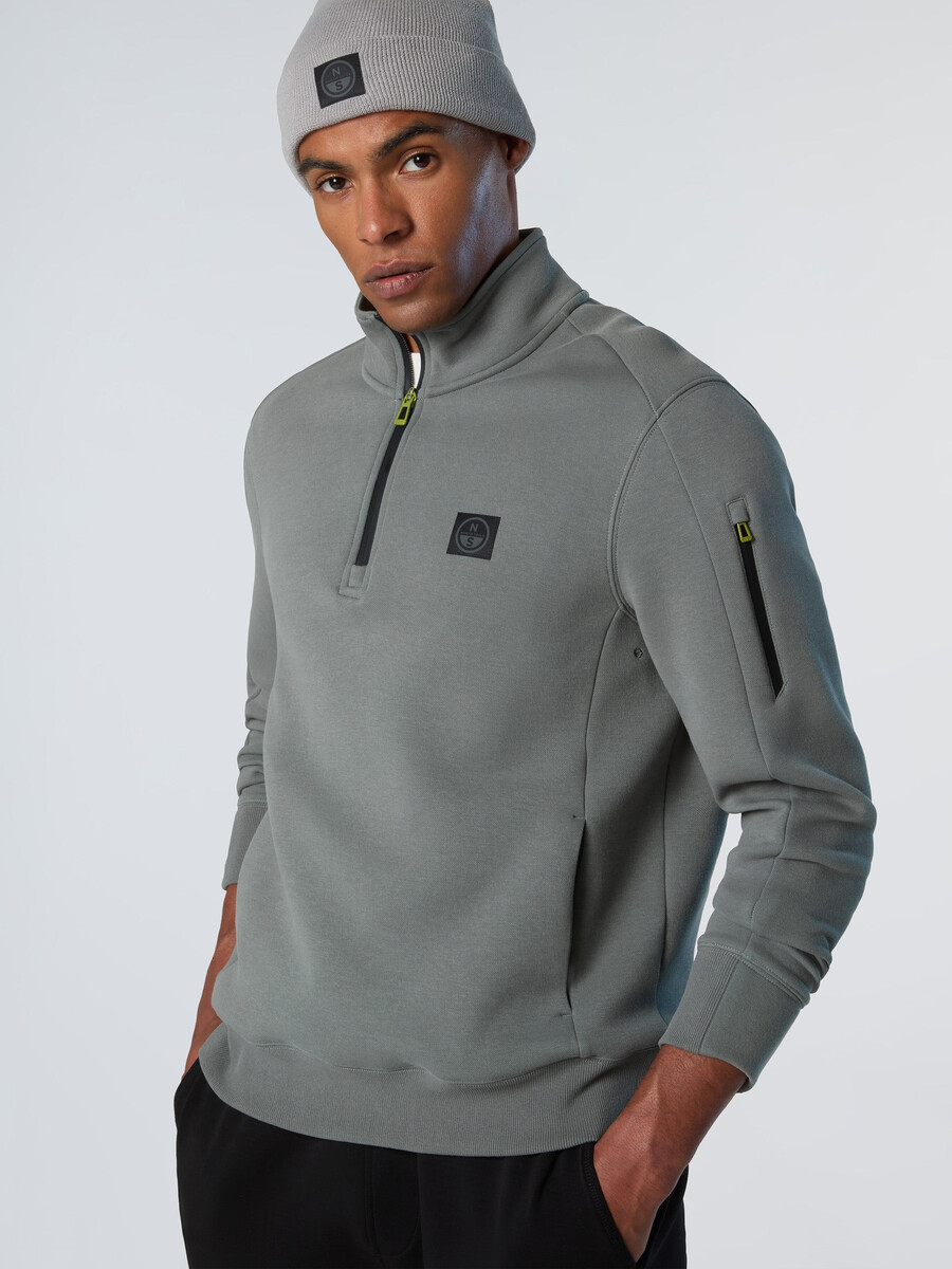 sudadera de piqué de neopreno con media cremallera
