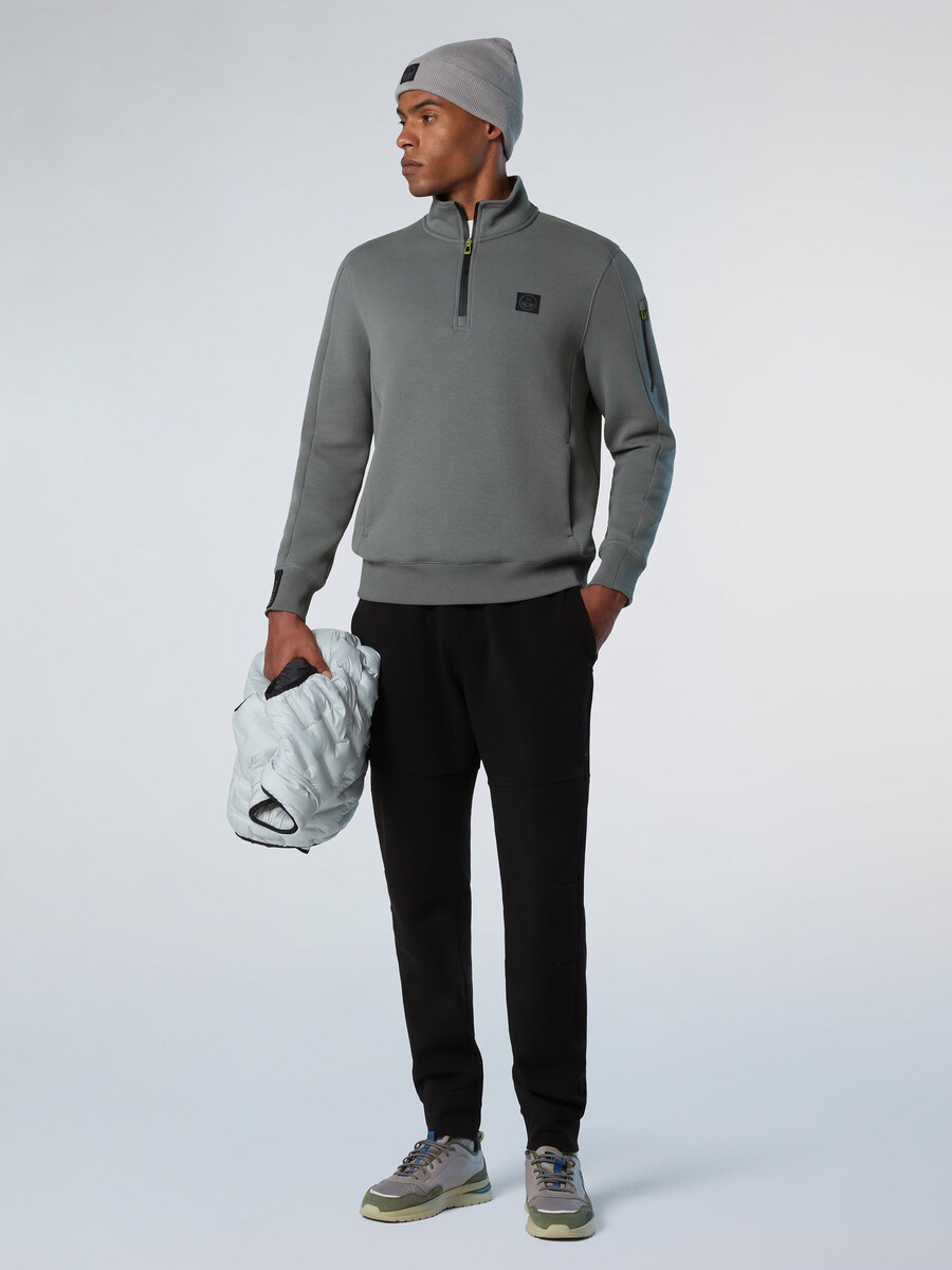 sudadera de piqué de neopreno con media cremallera