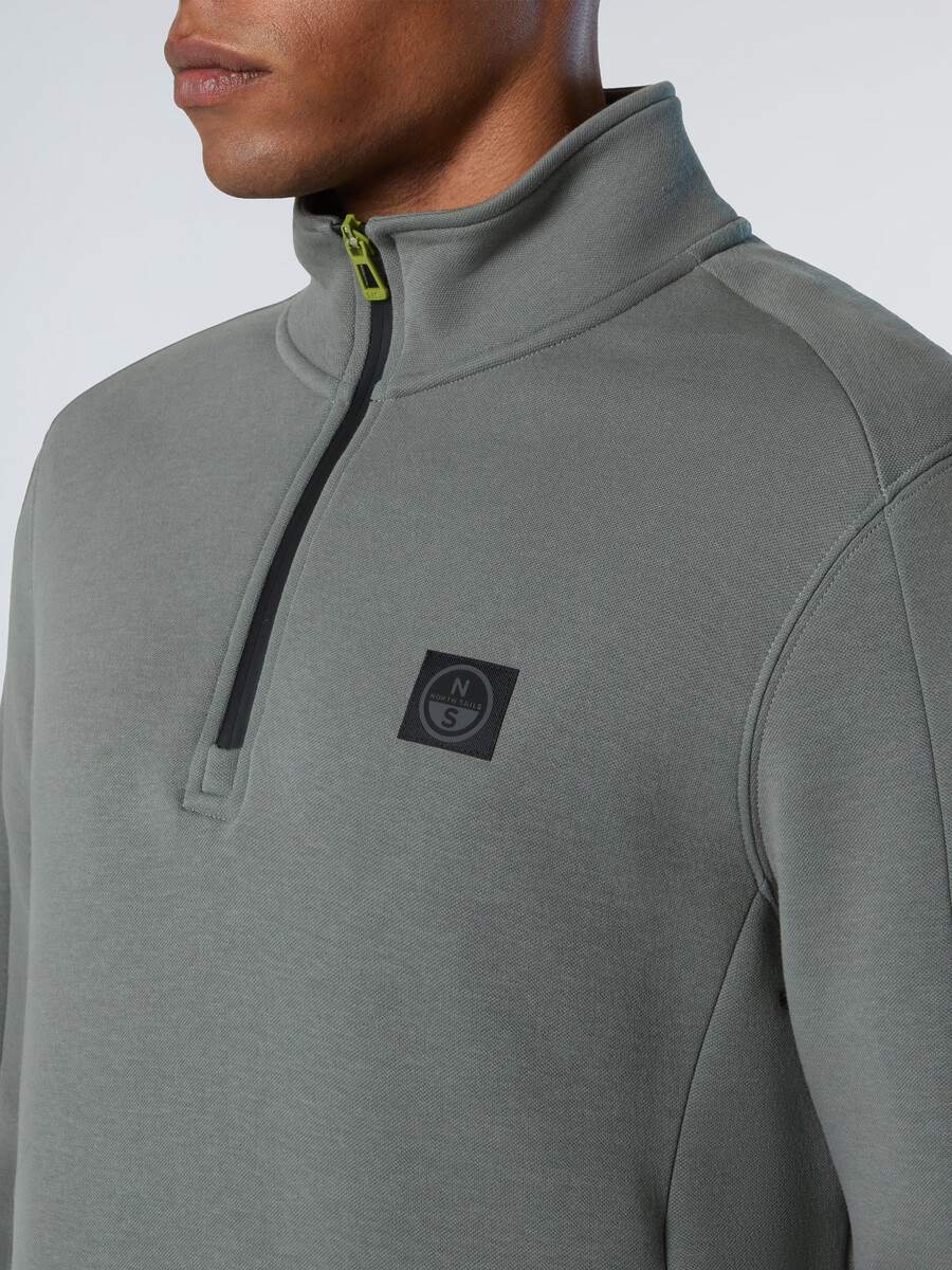 sudadera de piqué de neopreno con media cremallera