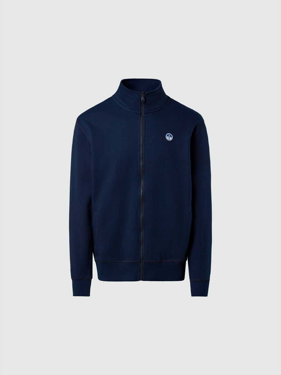 sudadera con cremallera completa y parche del logo