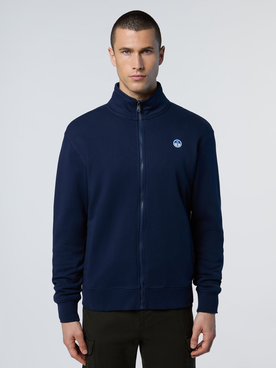 sudadera con cremallera completa y parche del logo