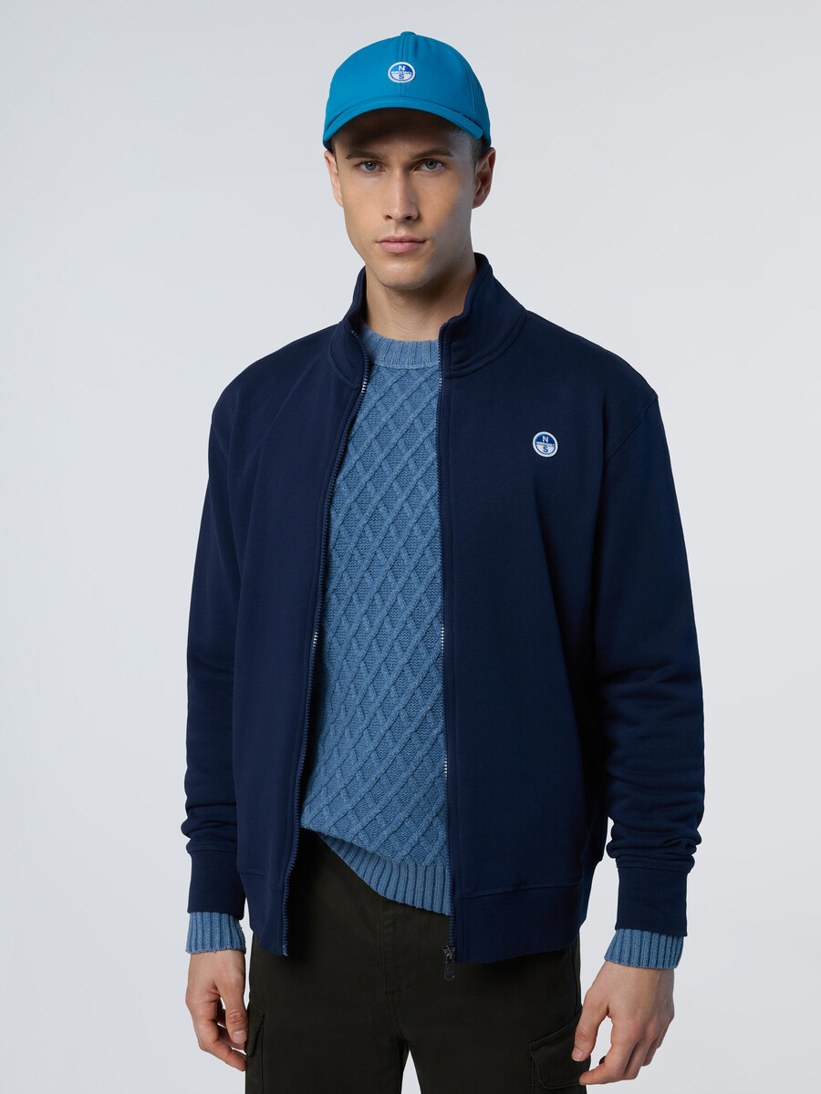 sudadera con cremallera completa y parche del logo