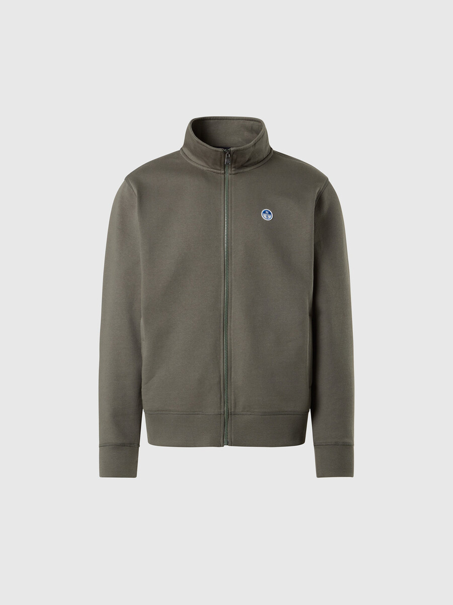 sudadera con cremallera completa y parche del logo
