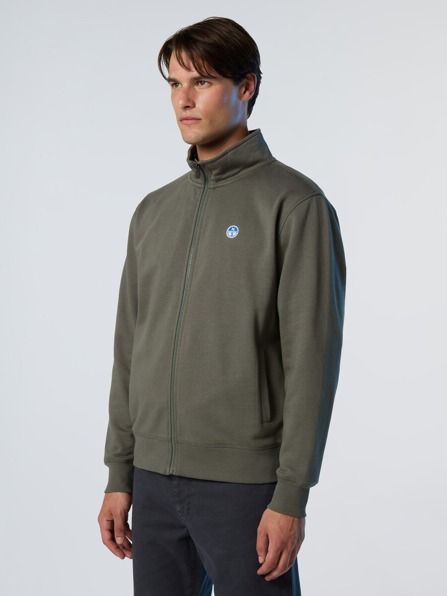 sudadera con cremallera completa y parche del logo