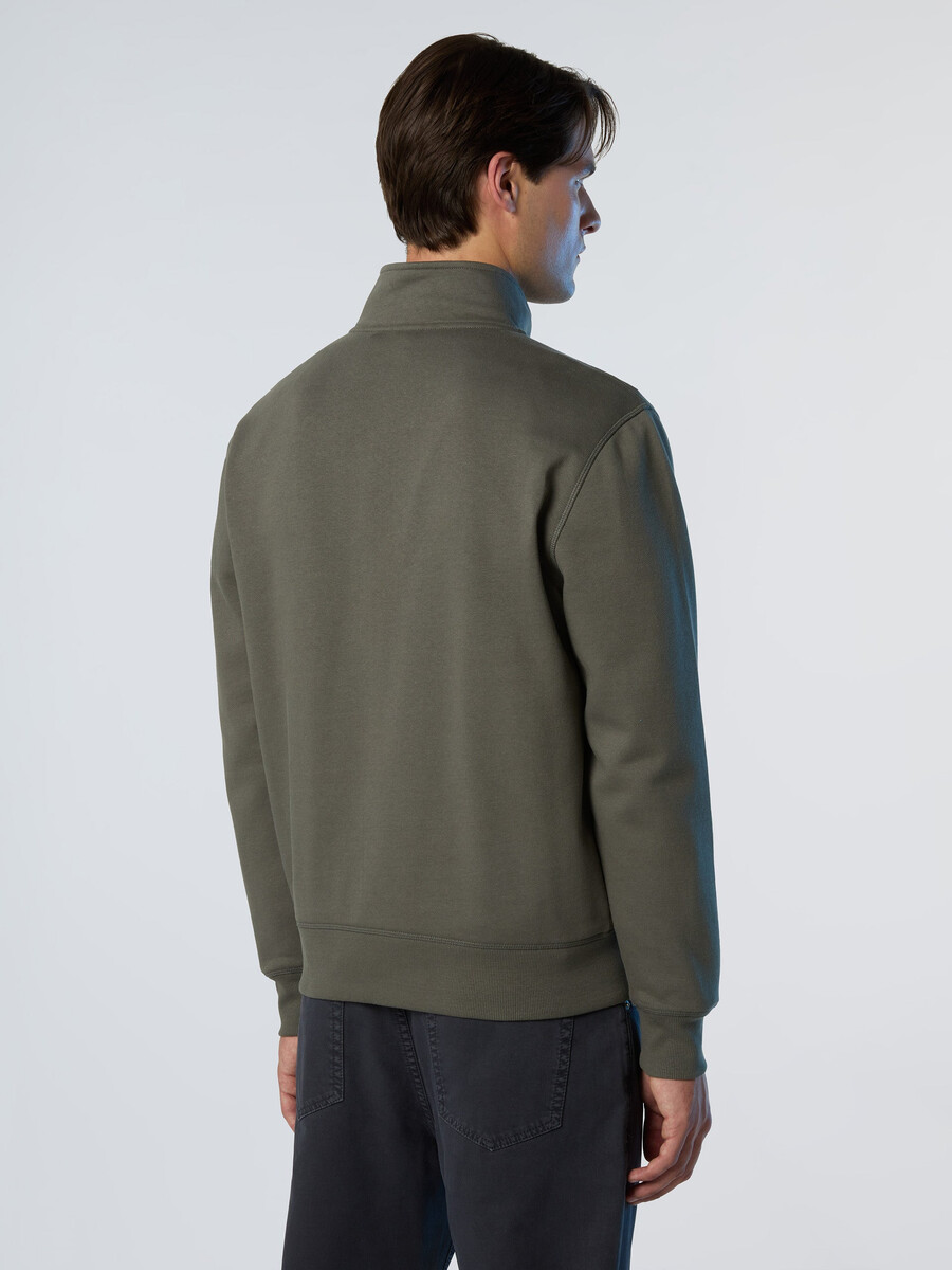 sudadera con cremallera completa y parche del logo