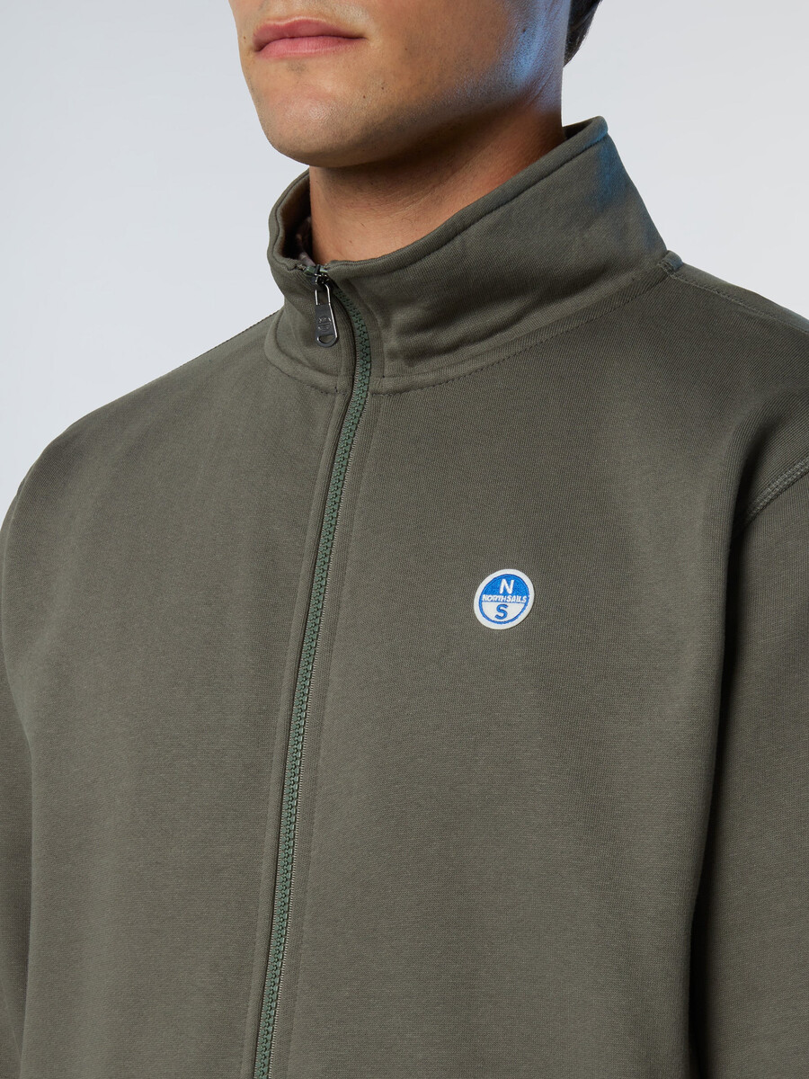 sudadera con cremallera completa y parche del logo