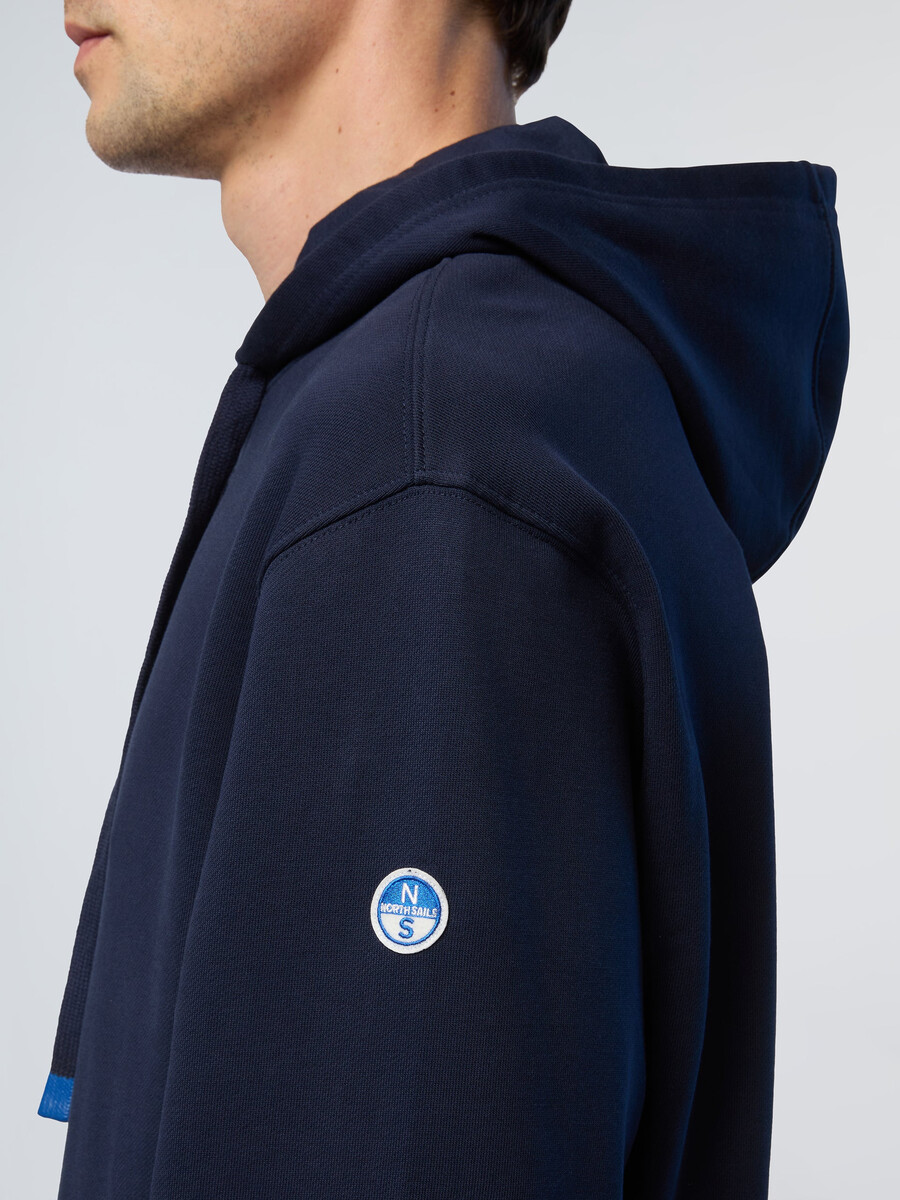 sudadera con capucha y ribete lateral