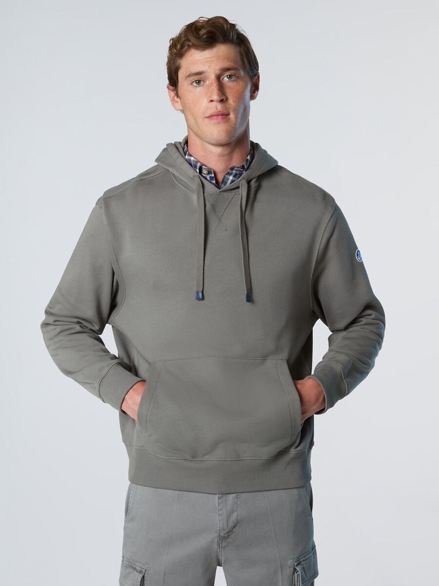 sudadera con capucha y ribete lateral