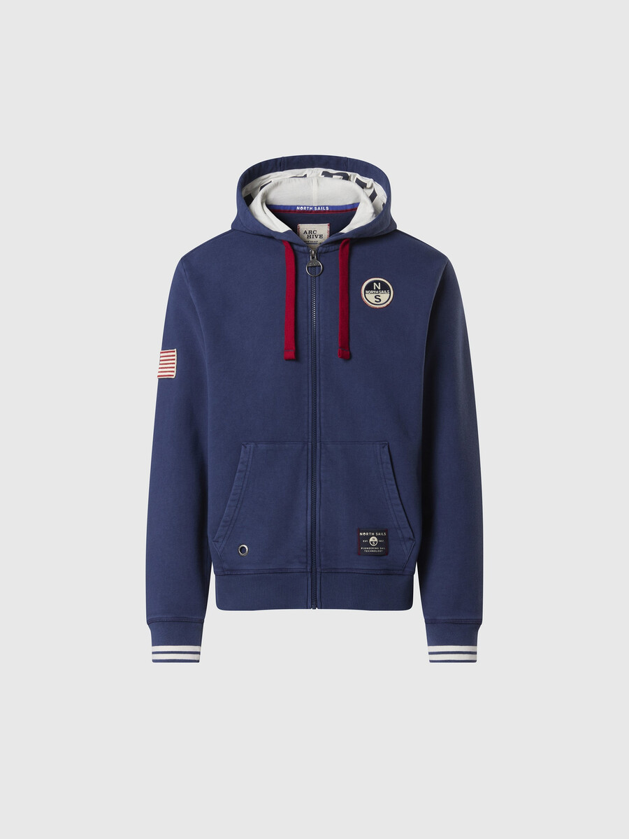 sudadera con capucha y cremallera completa de archivo