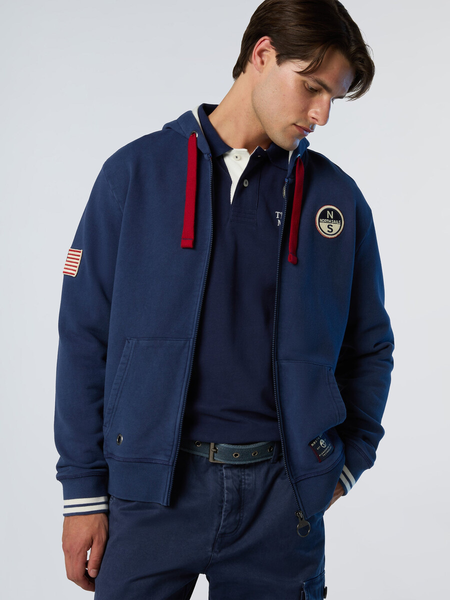 sudadera con capucha y cremallera completa de archivo