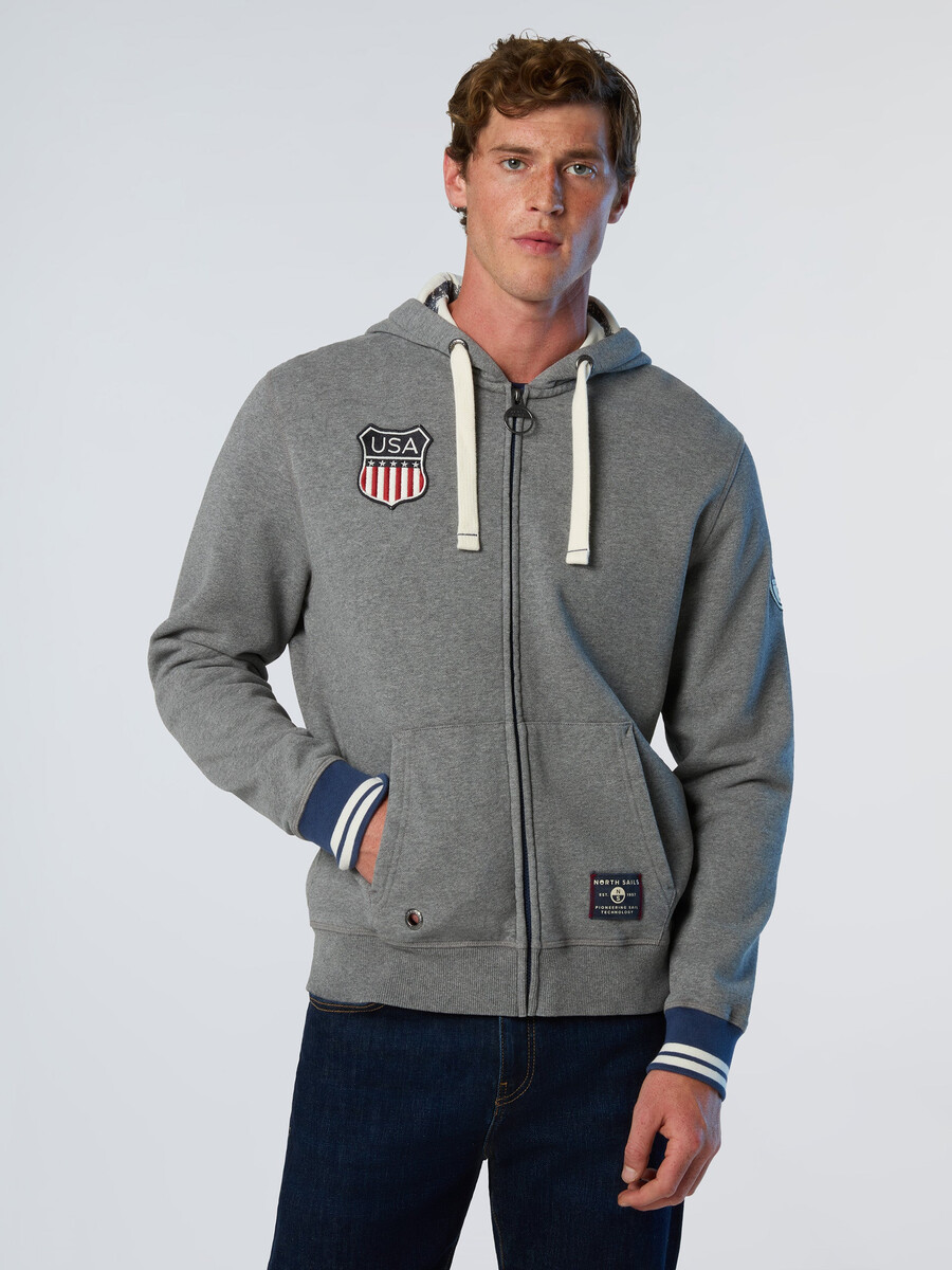 sudadera con capucha y cremallera completa de archivo