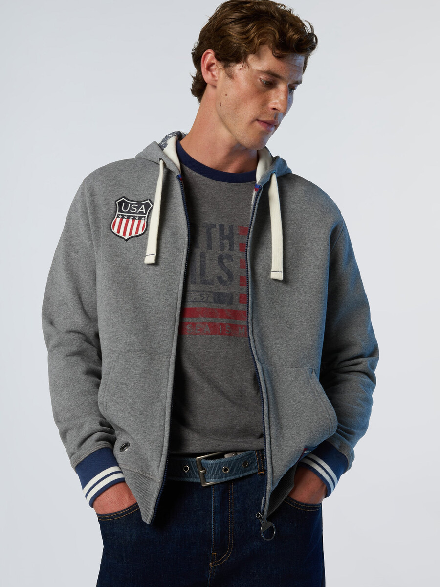 sudadera con capucha y cremallera completa de archivo