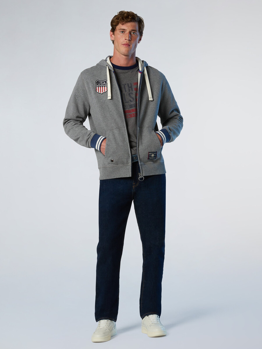 sudadera con capucha y cremallera completa de archivo