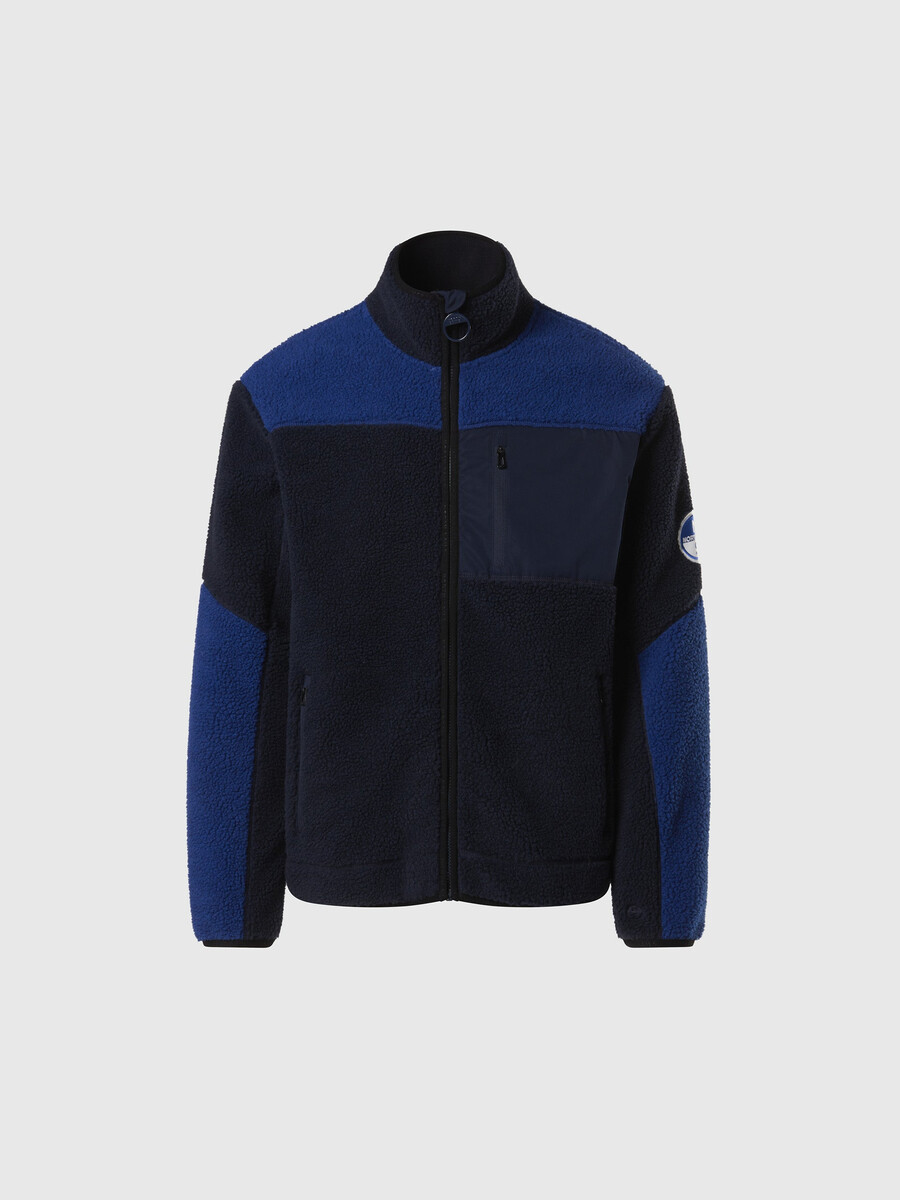 sudadera con cremallera completa de tejido mixto