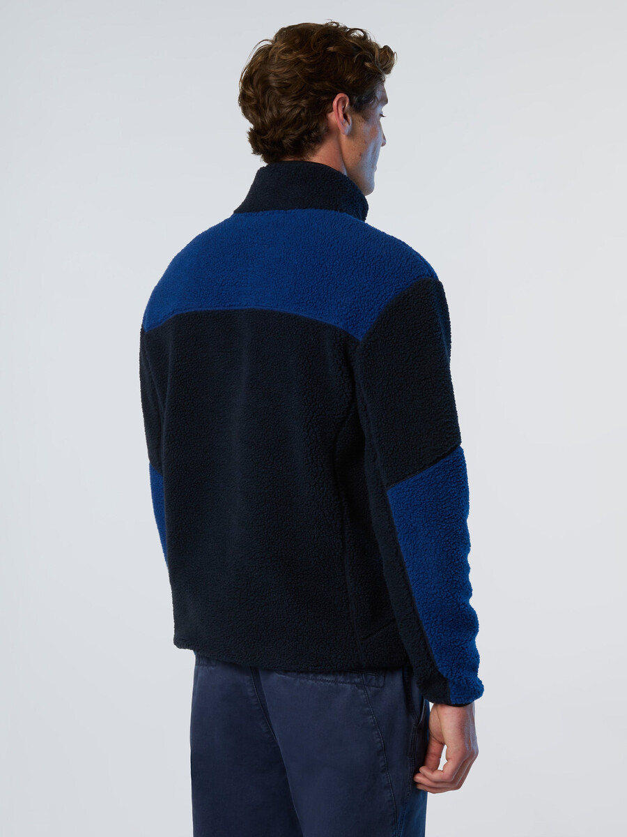 sudadera con cremallera completa de tejido mixto