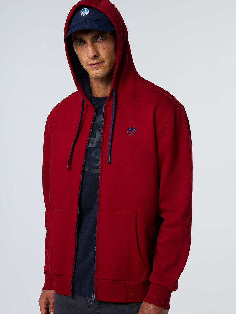 sudadera con capucha y cremallera completa con logotipo bordado