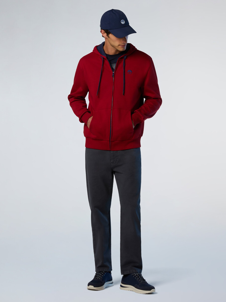 sudadera con capucha y cremallera completa con logotipo bordado