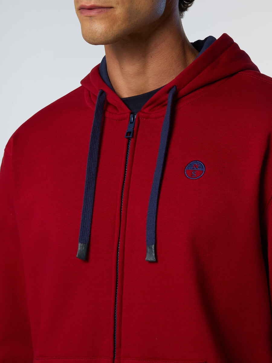 sudadera con capucha y cremallera completa con logotipo bordado