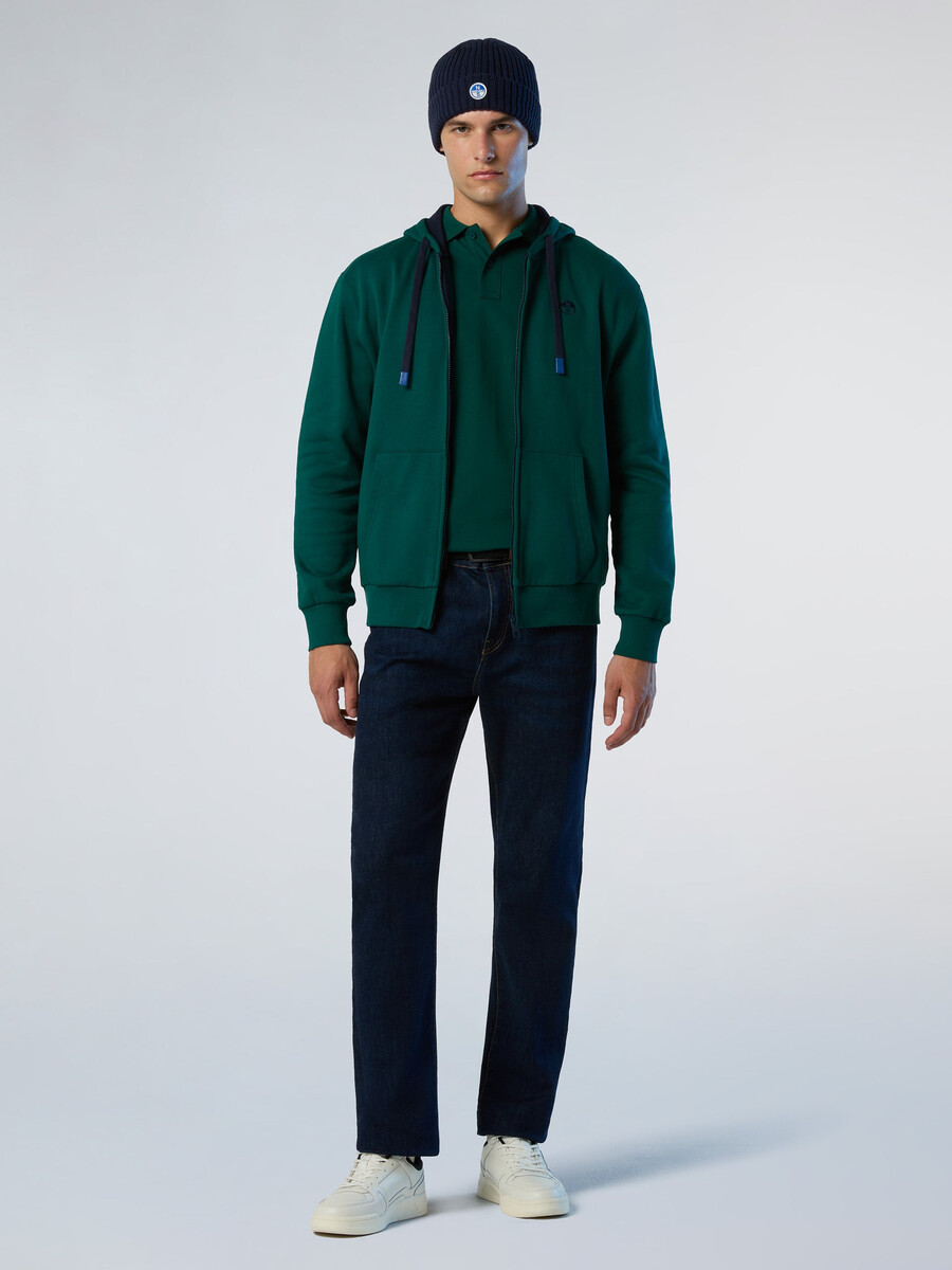 sudadera con capucha y cremallera completa con logotipo bordado