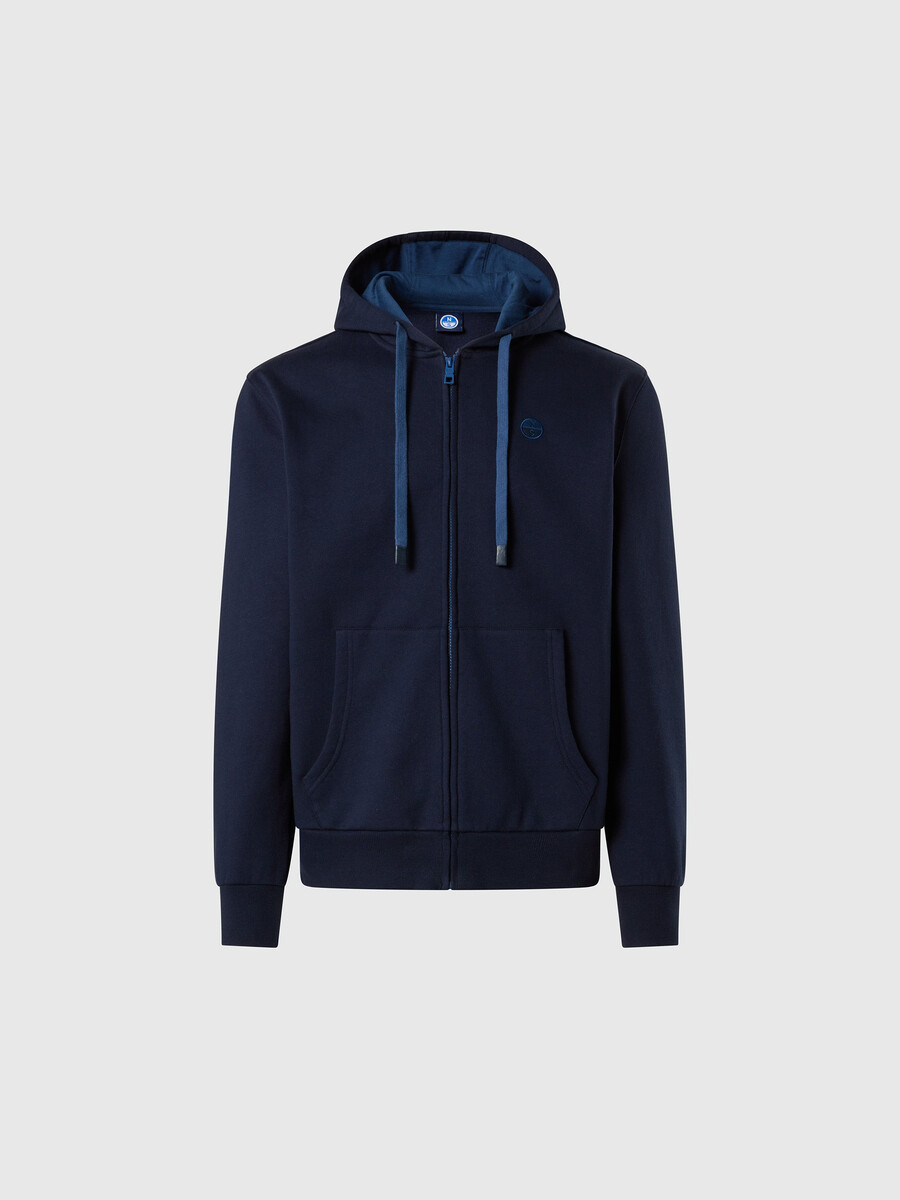 sudadera con capucha y cremallera completa con logotipo bordado
