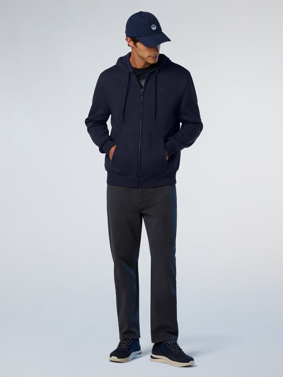 sudadera con capucha y cremallera completa con logotipo bordado