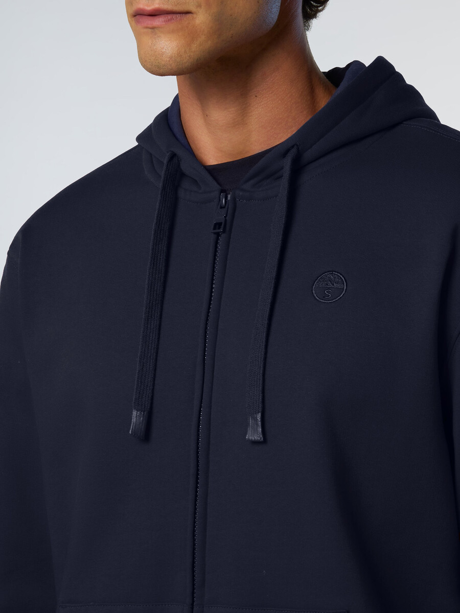 sudadera con capucha y cremallera completa con logotipo bordado