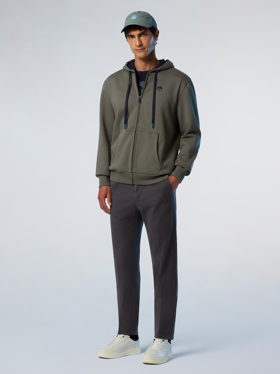 sudadera con capucha y cremallera completa con logotipo bordado