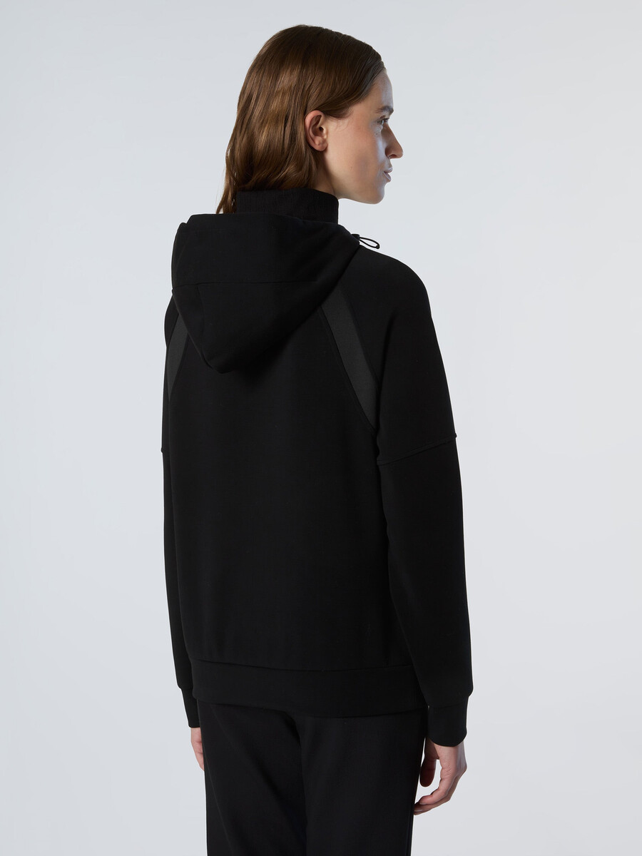 sudadera con capucha y botón de buceo