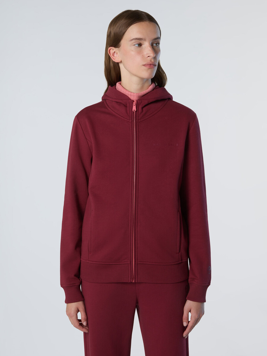 sudadera con capucha y cremallera completa con logotipo tonal