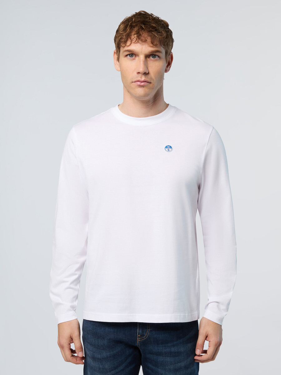 camiseta de manga larga con parche de logo