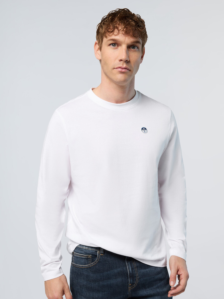 camiseta de manga larga con parche de logo