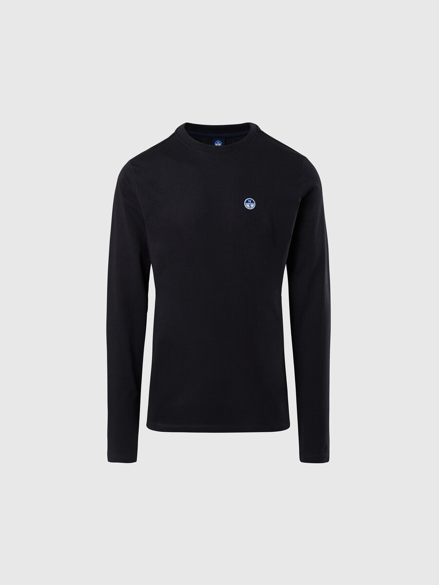 camiseta de manga larga con parche de logo