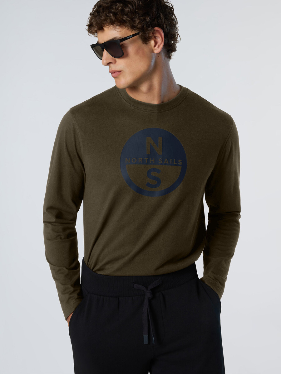 camiseta de manga larga con estampado maxi