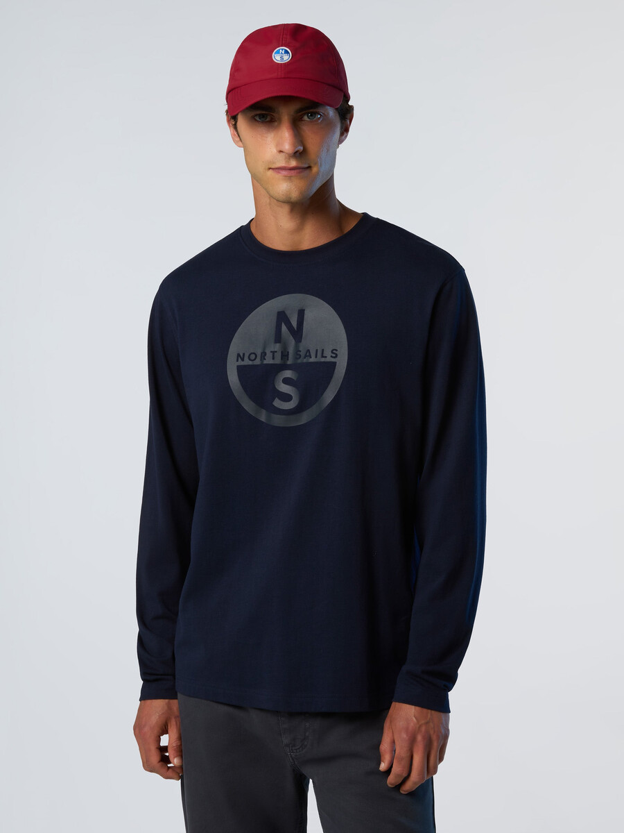 camiseta de manga larga con estampado maxi