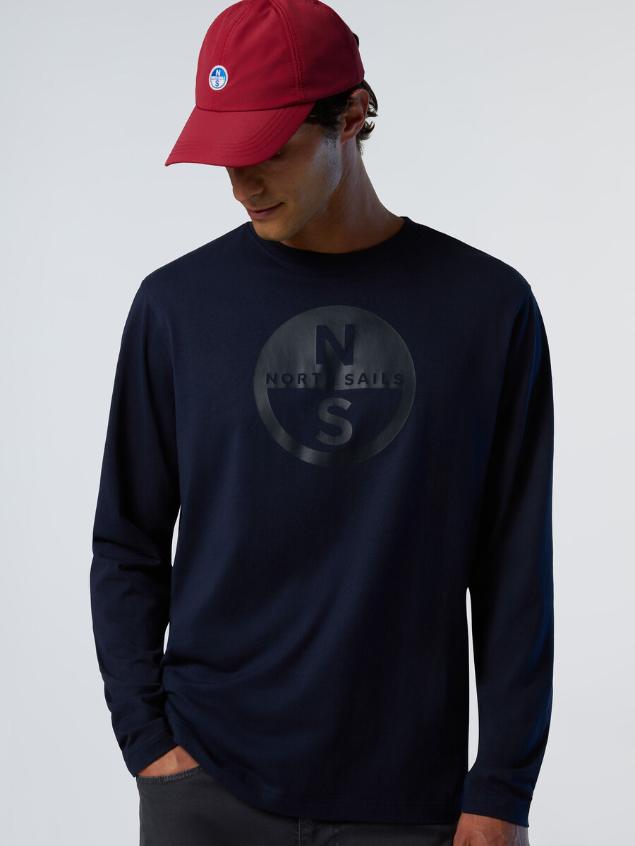 camiseta de manga larga con estampado maxi