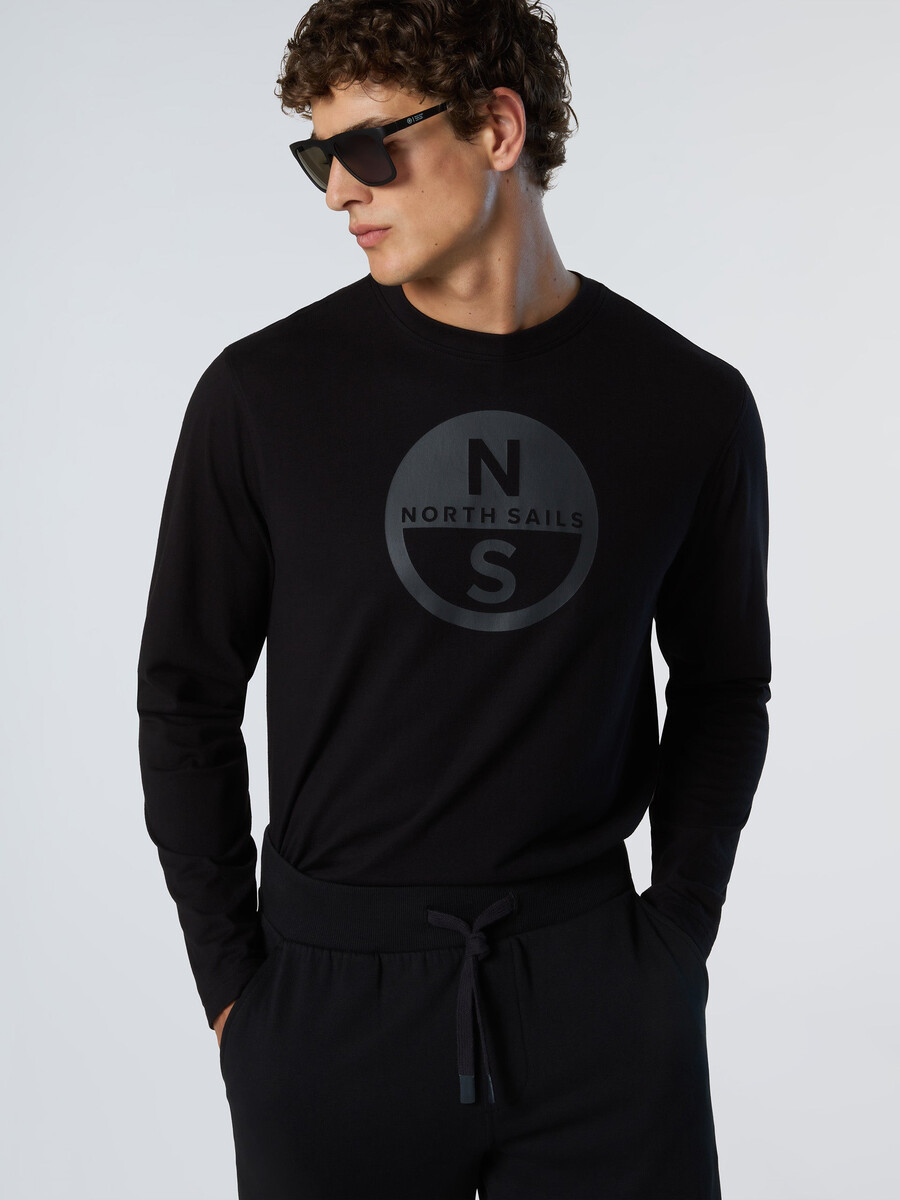 camiseta de manga larga con estampado maxi