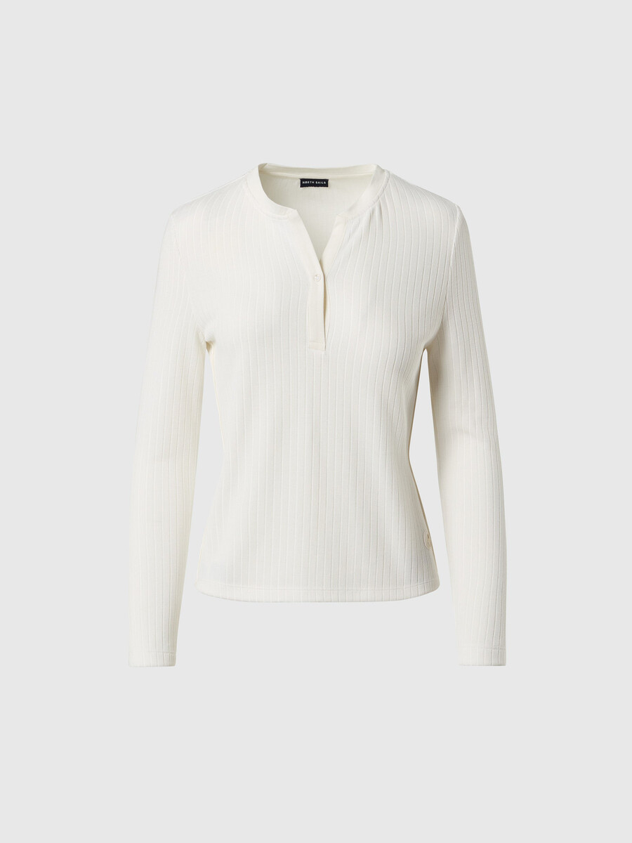 top henley de punto acanalado