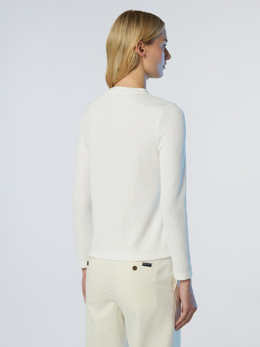 top henley de punto acanalado