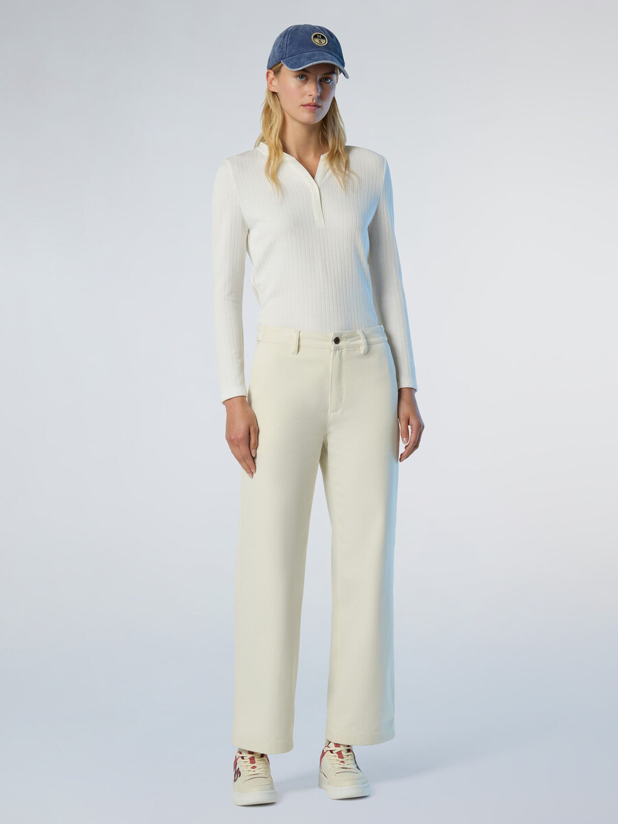 top henley de punto acanalado
