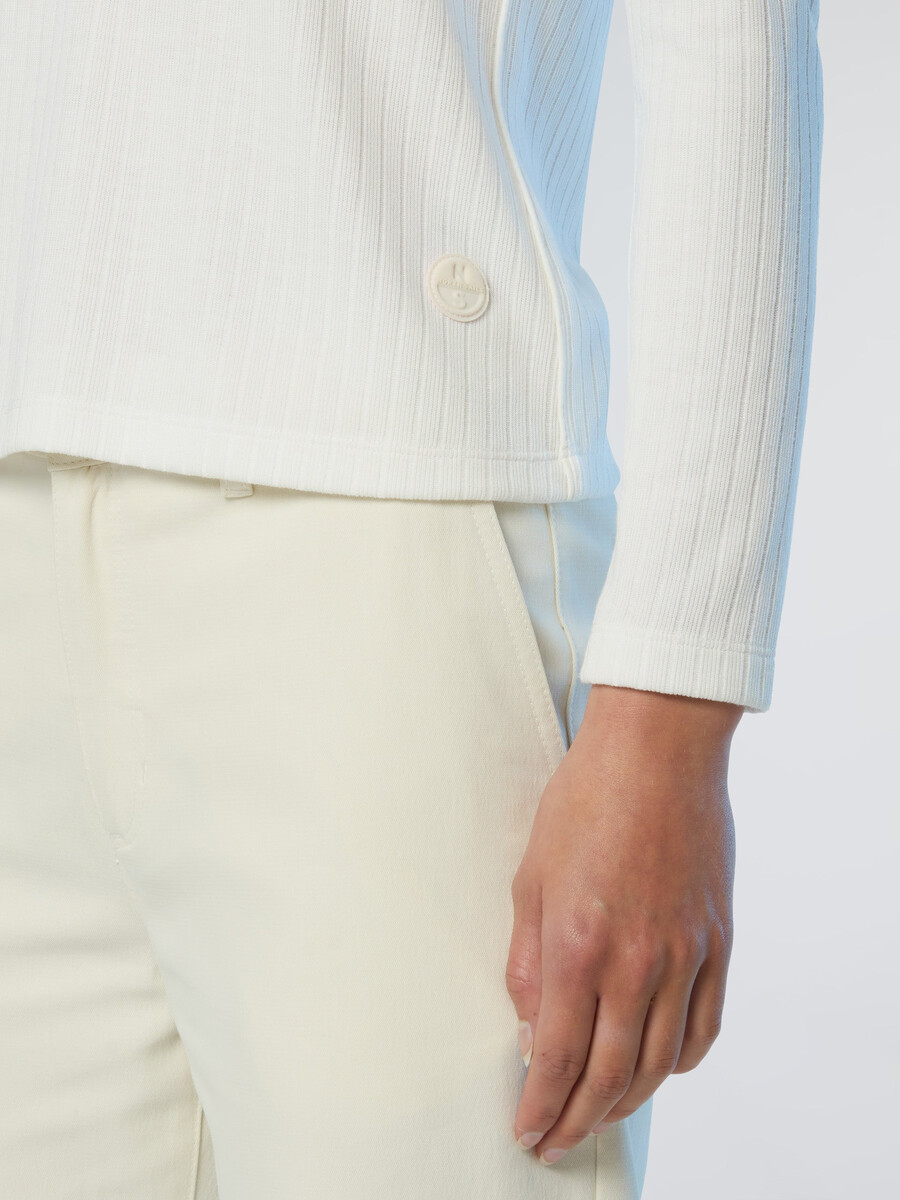 top henley de punto acanalado